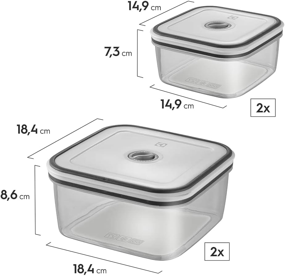 Electrolux Kit 12 Potes Herméticos de Plástico Retangulares
