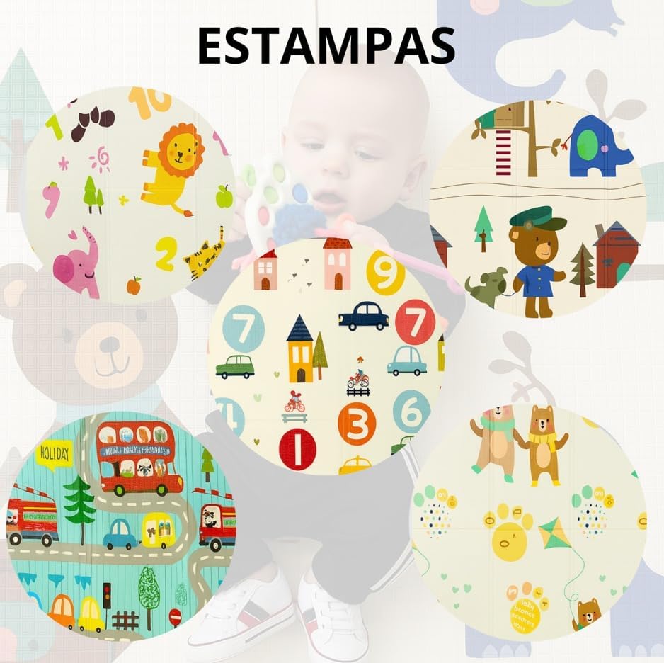 Tapete Térmico Infantil Tatame Dobravel Antiderrapante Dupla Face Unisex 150x200cm