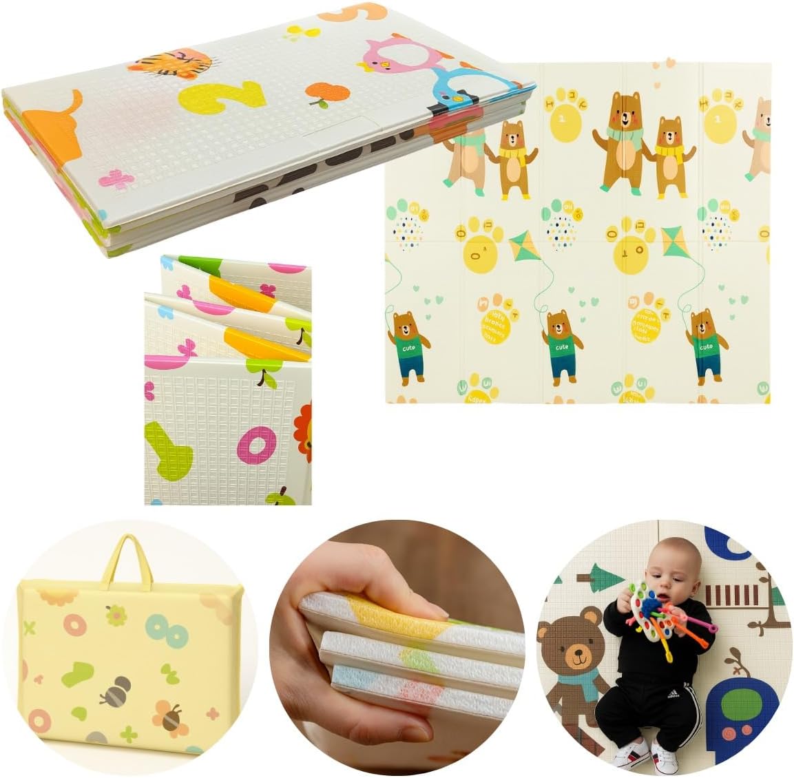 Tapete Térmico Infantil Tatame Dobravel Antiderrapante Dupla Face Unisex 150x200cm