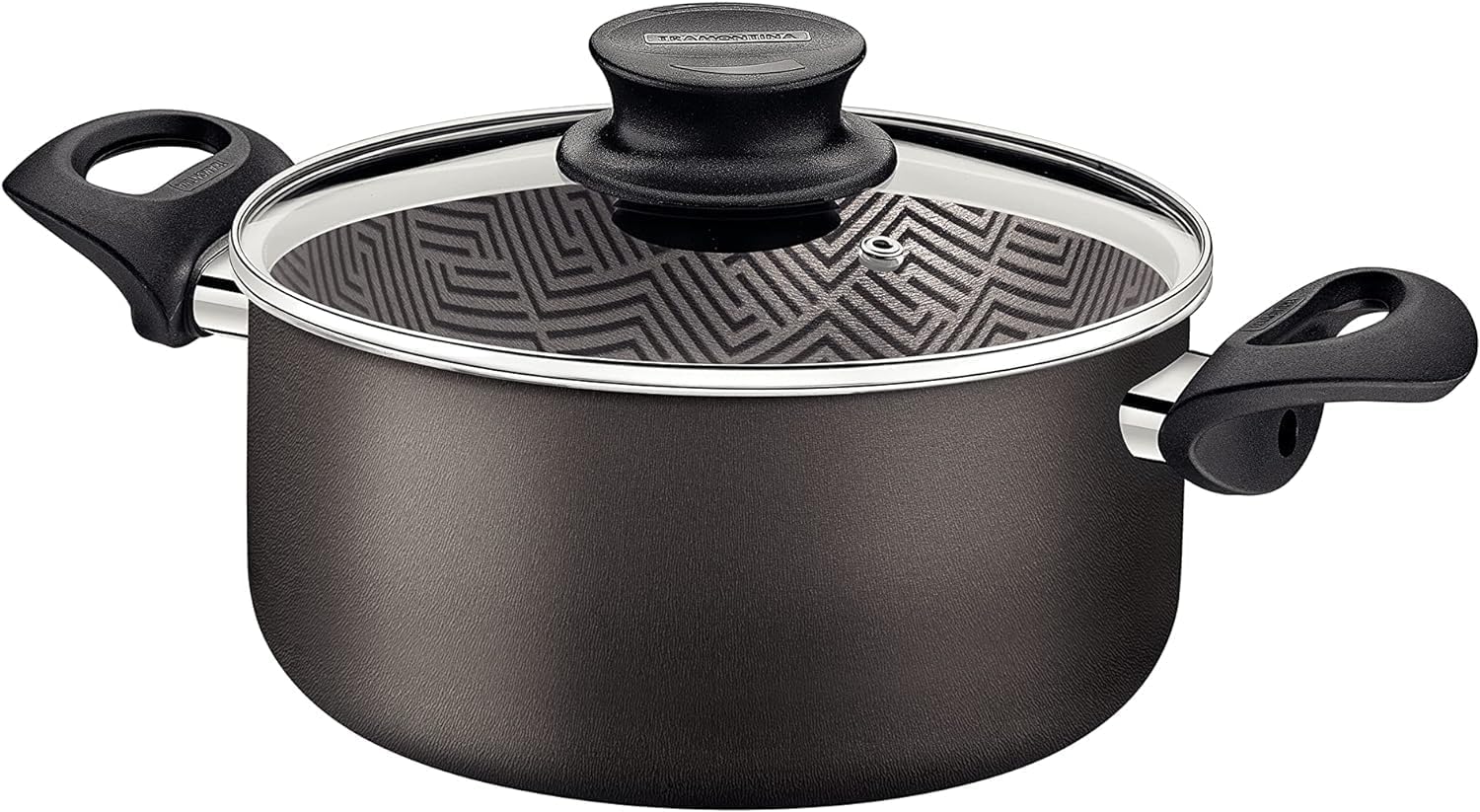 Jogo de Panelas Tramontina Paris em Alumínio com Revestimento Interno e Externo Antiaderente Starflon Max Chumbo 9 Peças