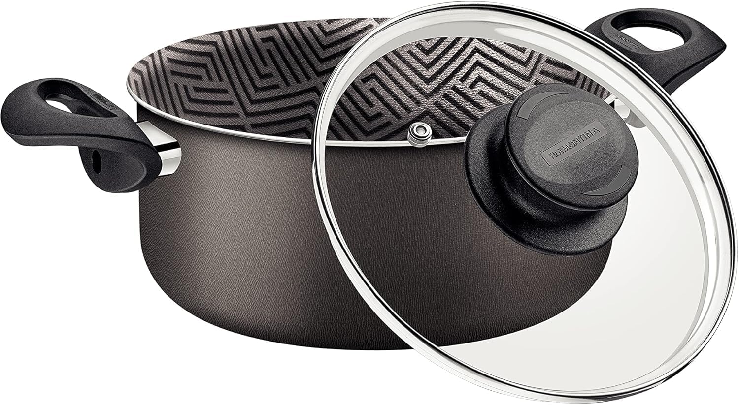Jogo de Panelas Tramontina Paris em Alumínio com Revestimento Interno e Externo Antiaderente Starflon Max Chumbo 9 Peças