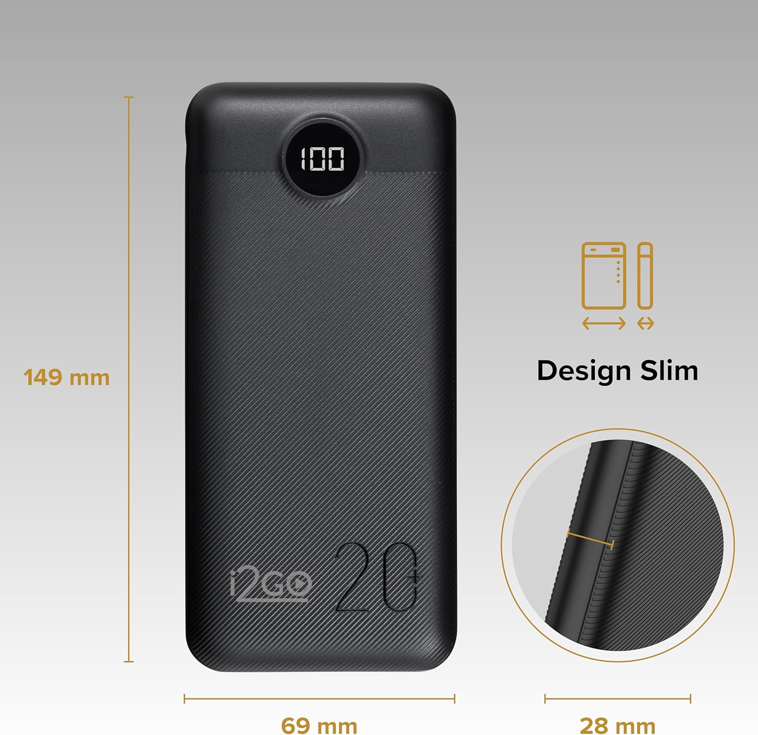 Carregador Portátil (Power Bank) Ultra Rápido 20000mAh,